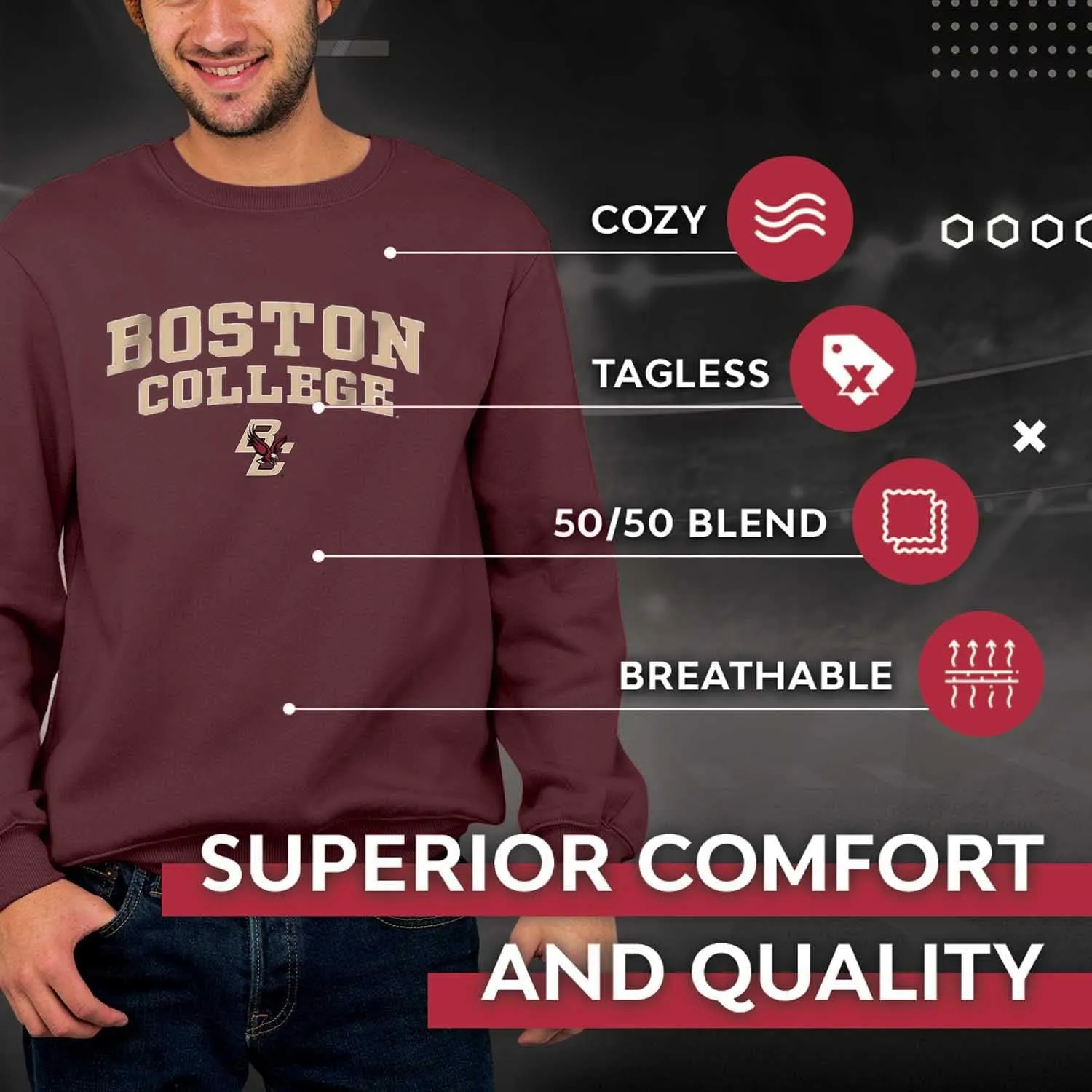 Campus Colors Adult Arch & Logo Soft Style Gameday Crewneck Sweatshirt