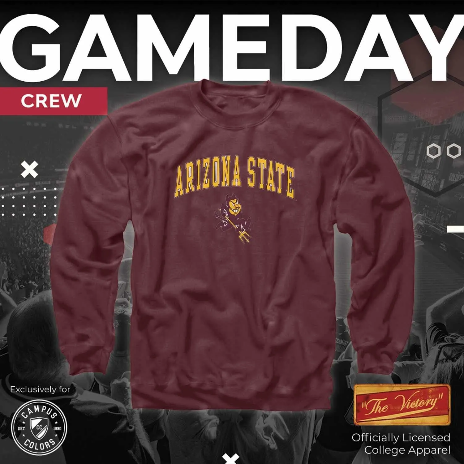 Campus Colors Adult Arch & Logo Soft Style Gameday Crewneck Sweatshirt