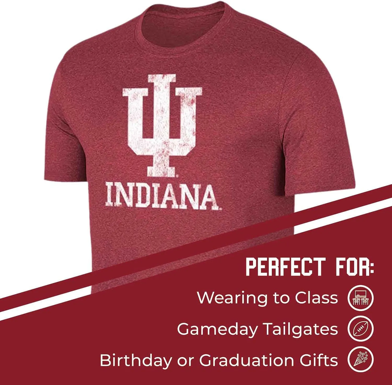 Campus Colors Adult MVP Heathered Cotton Blend T-Shirt - Logo Tshirt - Made from Ringspun - Comfort and Versatility