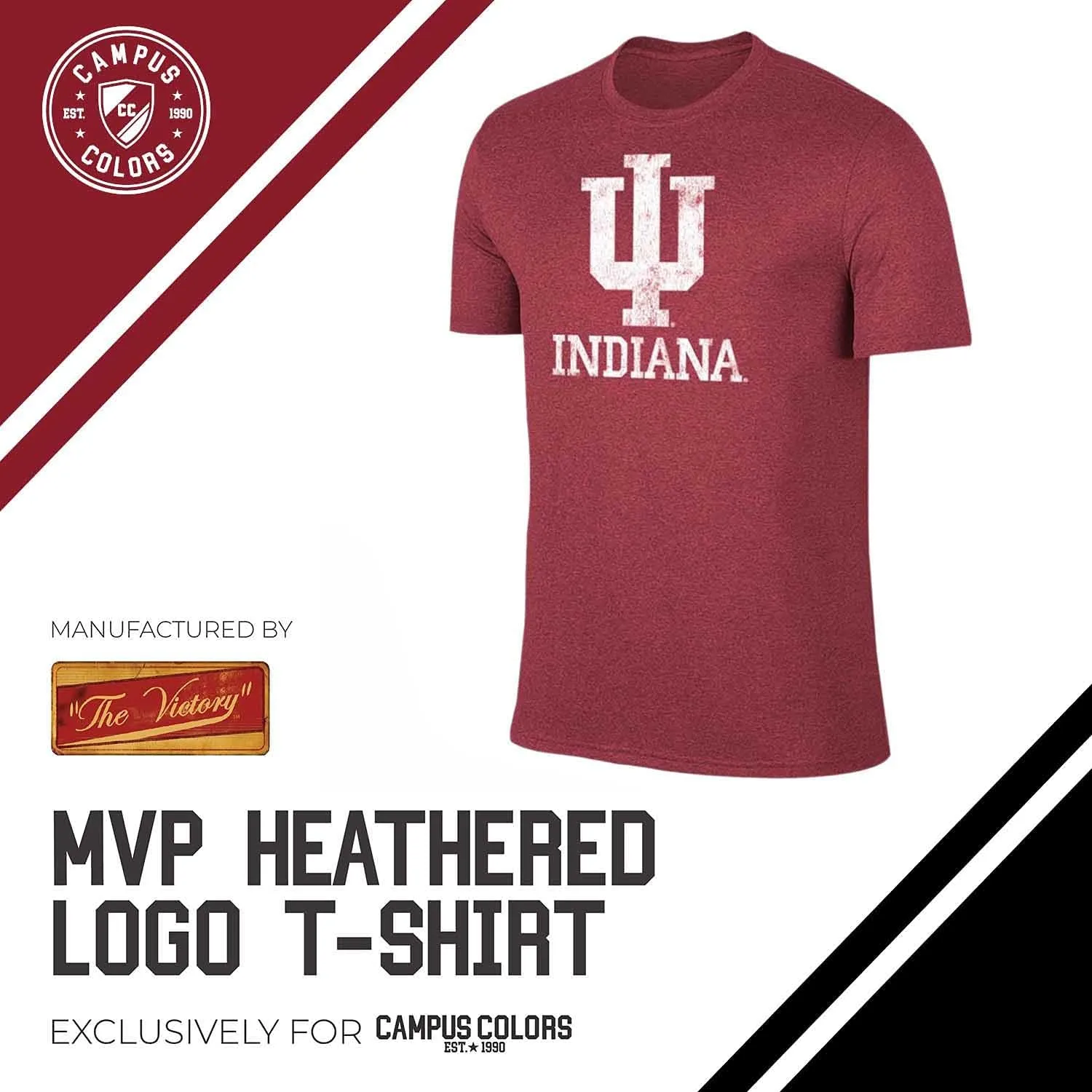 Campus Colors Adult MVP Heathered Cotton Blend T-Shirt - Logo Tshirt - Made from Ringspun - Comfort and Versatility