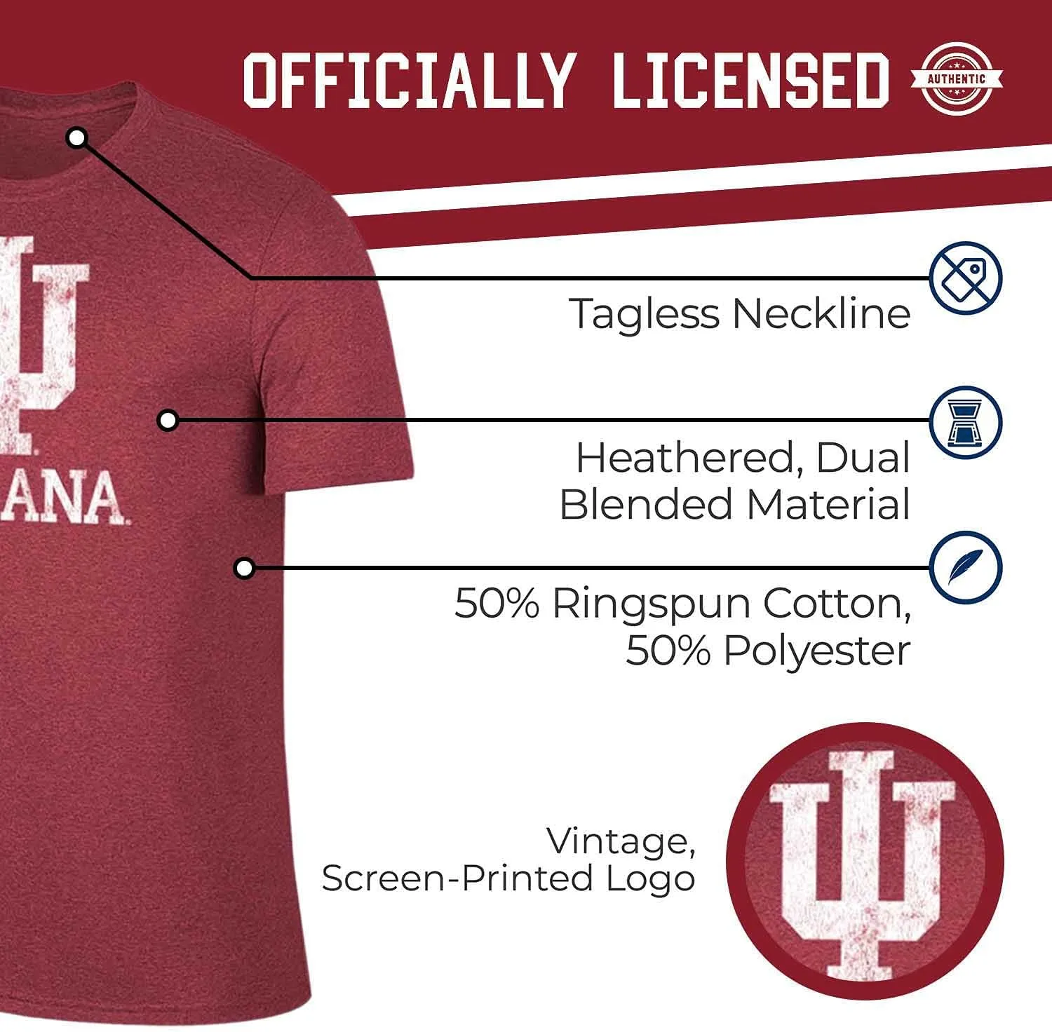 Campus Colors Adult MVP Heathered Cotton Blend T-Shirt - Logo Tshirt - Made from Ringspun - Comfort and Versatility