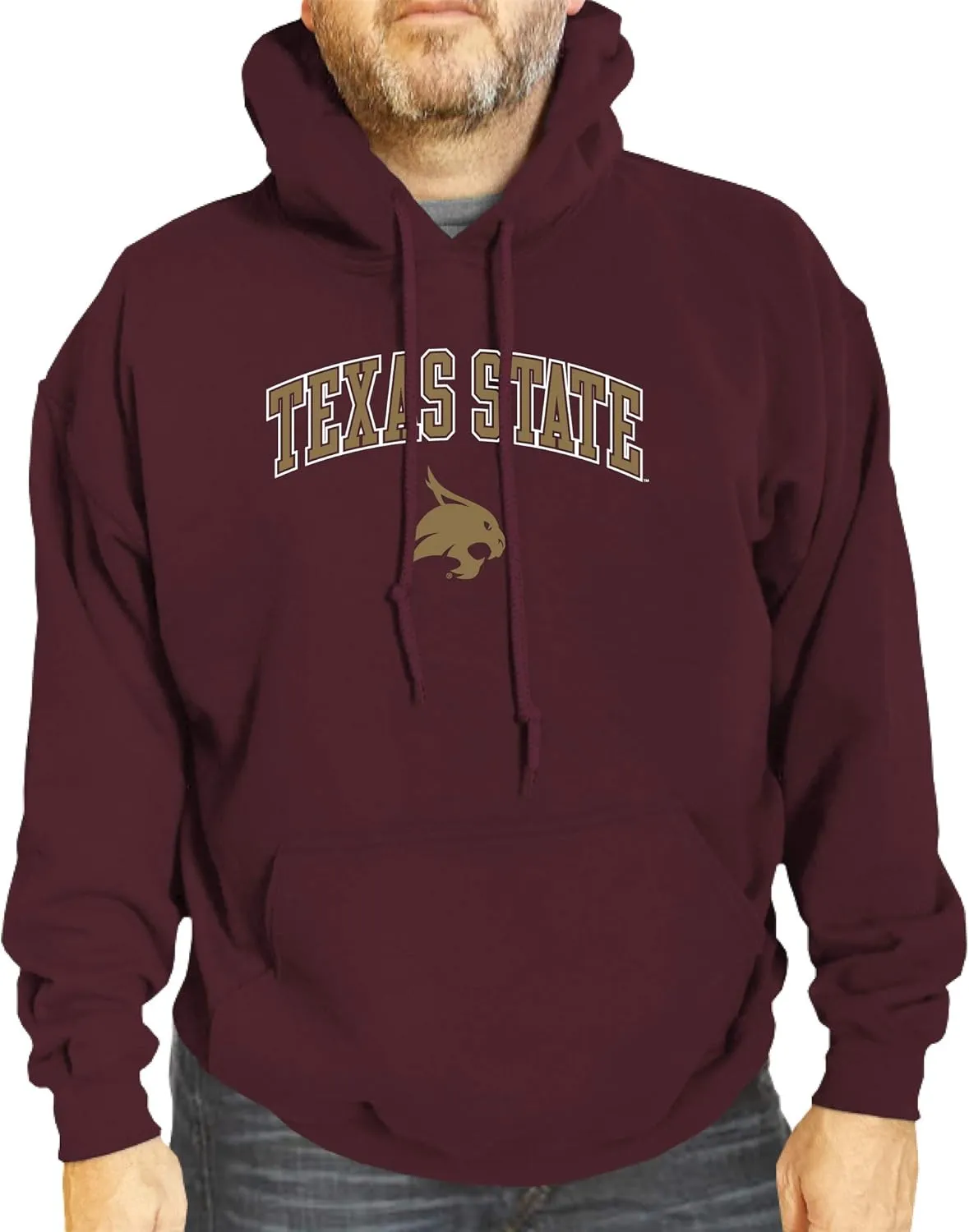 Campus Colors Long Sleeves NCAA Adult Arch & Logo Gameday Unisex Hooded Sweatshirt