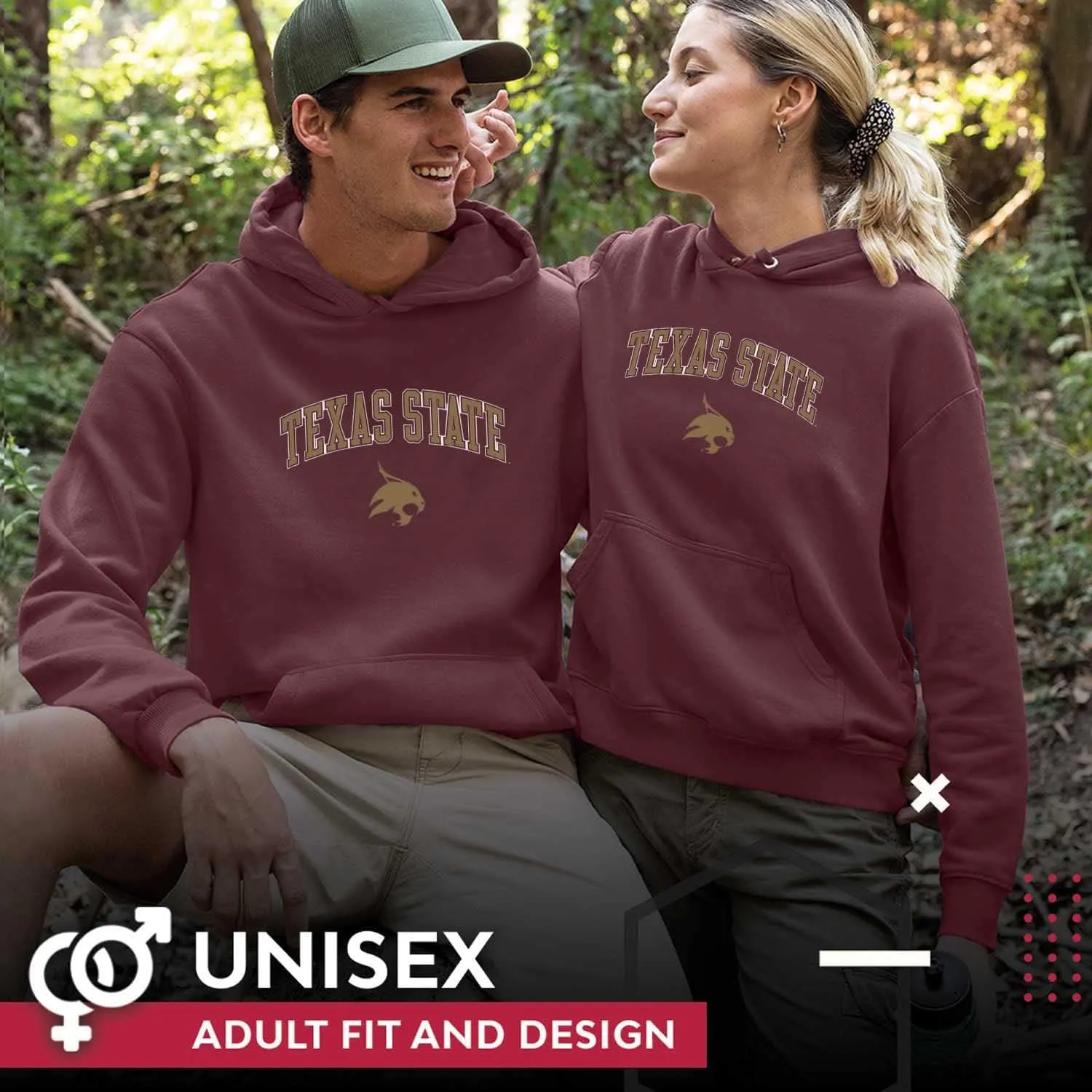 Campus Colors Long Sleeves NCAA Adult Arch & Logo Gameday Unisex Hooded Sweatshirt