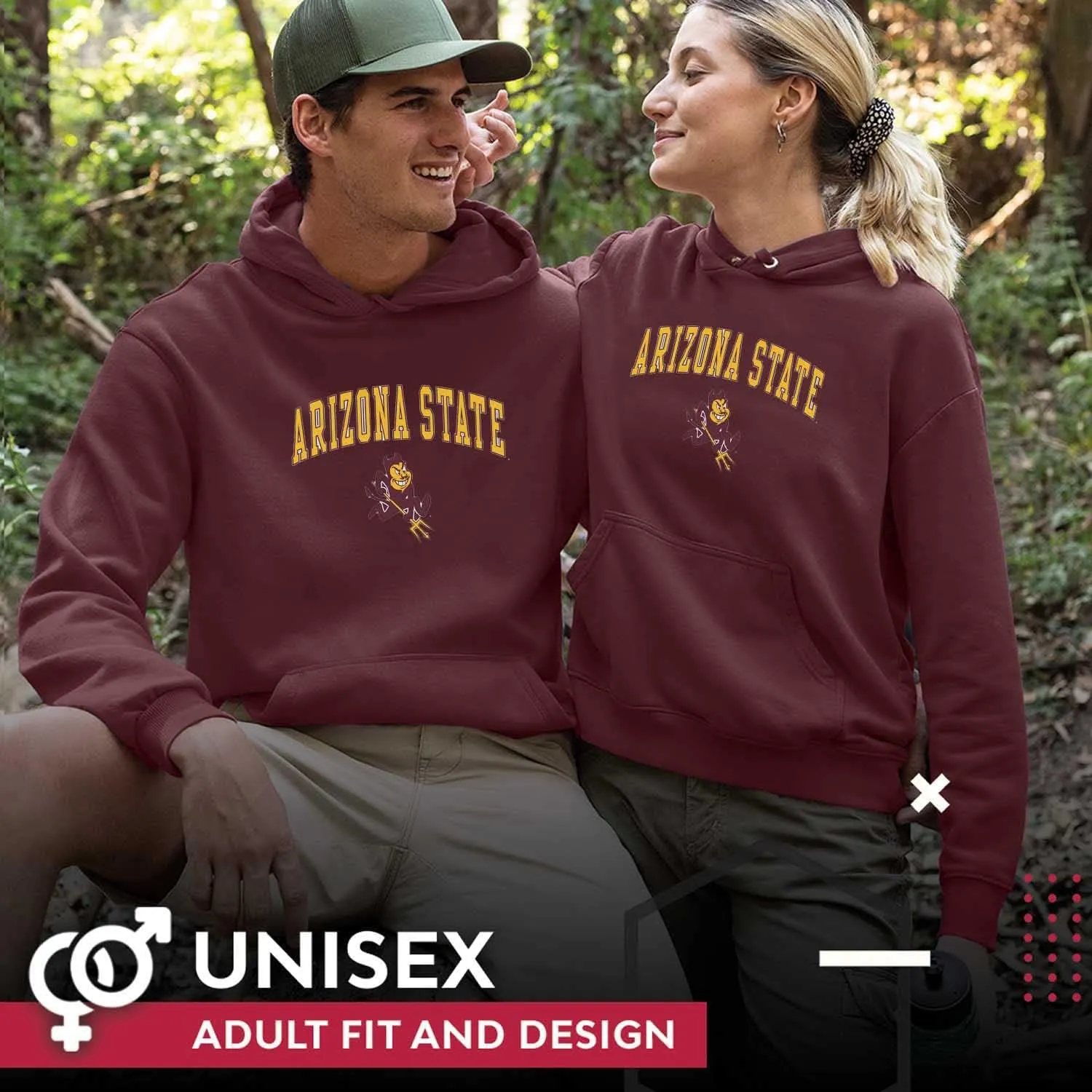 Campus Colors Long Sleeves NCAA Adult Arch & Logo Gameday Unisex Hooded Sweatshirt