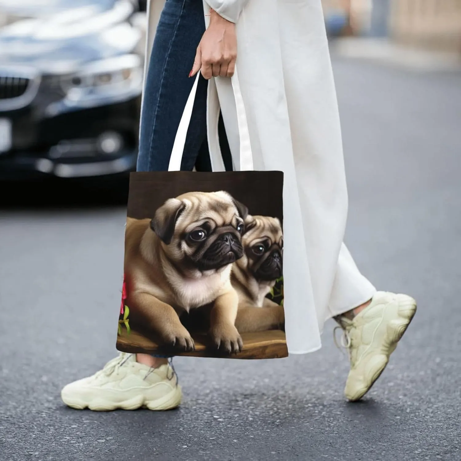 Canvas Tote Bag For Women Reusable Shopping Bag Casual Arch In Mallorca Spain Shoulder Bag Handbag For Travel