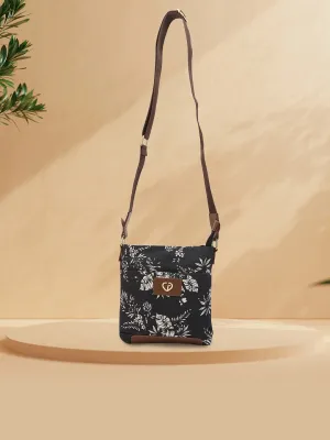 Caprese Kendall Medium Black Sling Bag