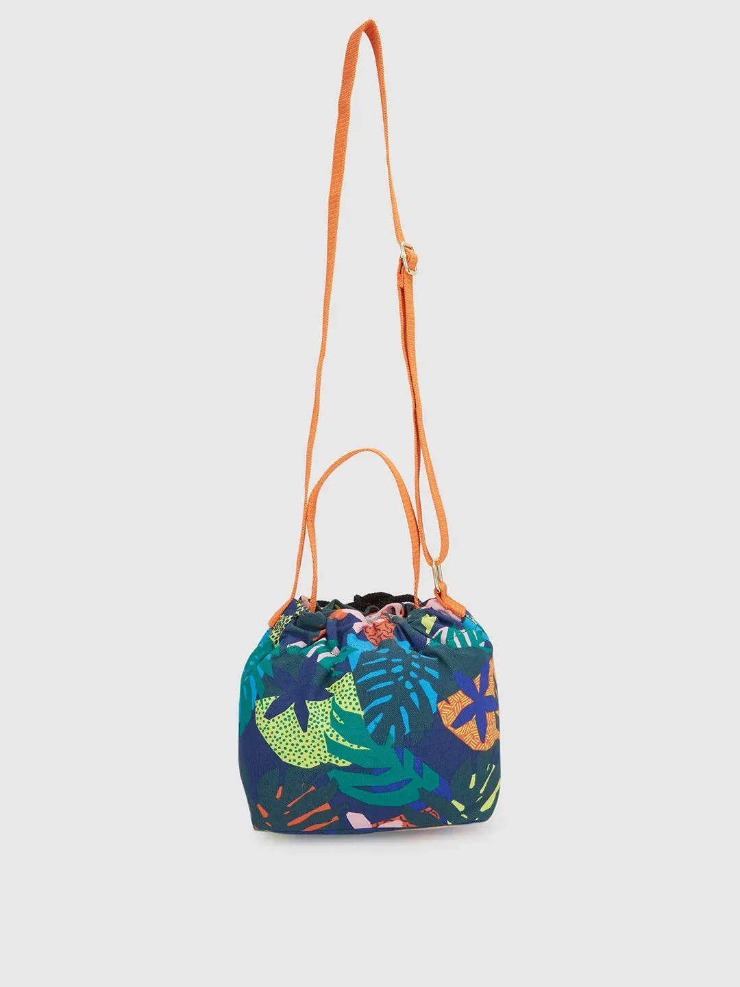 Caprese Octavia Small Indigo Drawstring Sling Bag