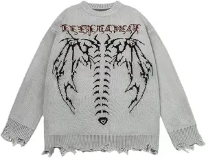 Cartoon Anime Knitted Sweater Men Winter Oversized Men's Rock Hip Hop Rap Pullover Women Jumper Ugly Sweater