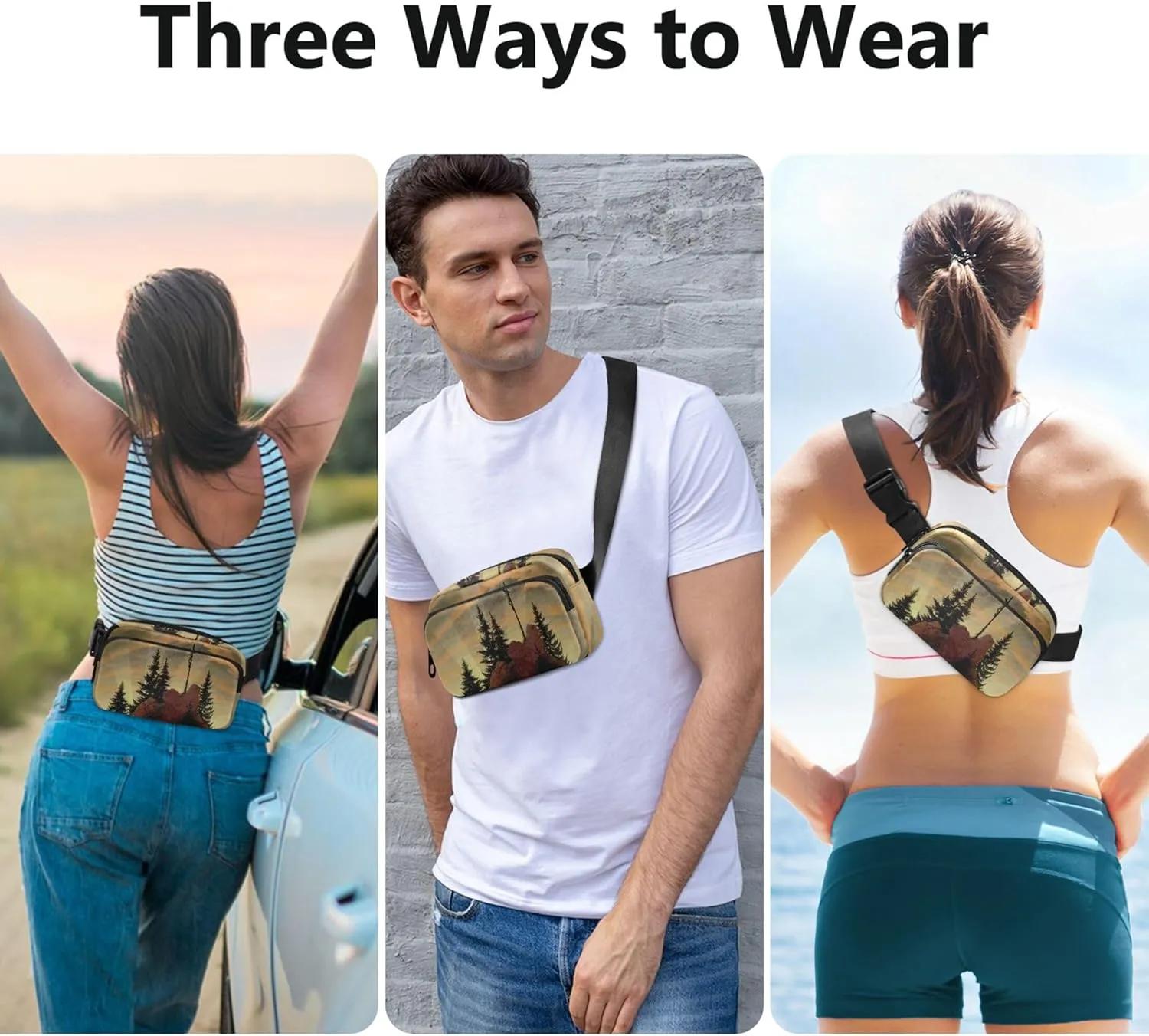 Caspar David Friedrich Das Kreuz Im Gebirge Fanny Pack for Women Bright Color Anti Belt Bag Waterproof Waist Pack for Women