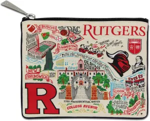 Catstudio Collegiate Zipper Pouch, Rutgers University Travel Toiletry Bag, Ideal Gift for Alumni, Makeup Bag, Dog Treat Pouch, or Travel Purse