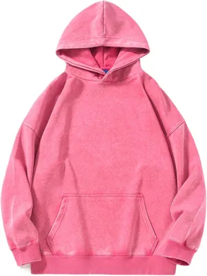Chaos World Women Oversized Hoodies Acid Wash Pullover Vintage Hoodie Heavyweight Sweatshirt Streetwear