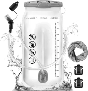 CHERAINTI Hydration Bladder - 2L Water Bladder for Backpack, Large Opening Leak Proof 2 Liter Water Reservoir Storage Bag, Hydration Pack Replacement for Outdoor Hiking Camping Cycling Running