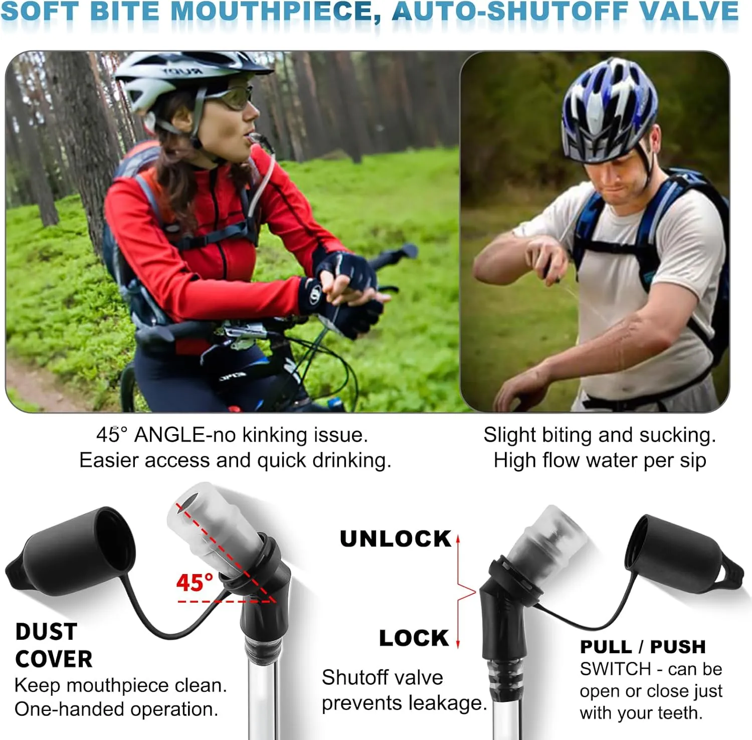 CHERAINTI Hydration Bladder - 2L Water Bladder for Backpack, Large Opening Leak Proof 2 Liter Water Reservoir Storage Bag, Hydration Pack Replacement for Outdoor Hiking Camping Cycling Running