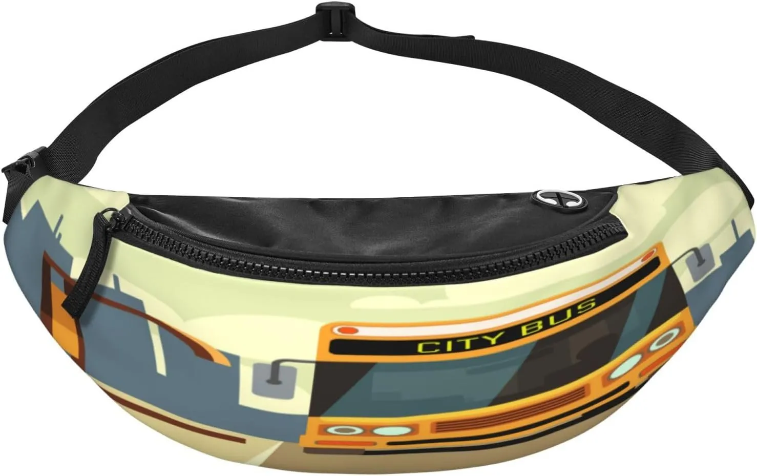 City Bus Skyline Fanny Pack, Crossbody Waist Packs for Women Men Waist Bags with Adjustable Strap for Travel Running Hiking Sport