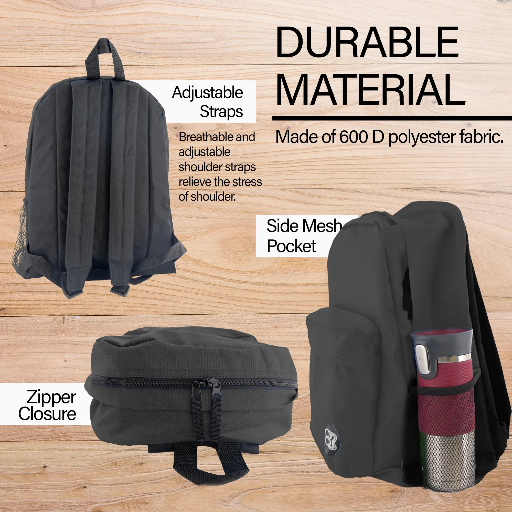 Classic 17" Black Backpack
