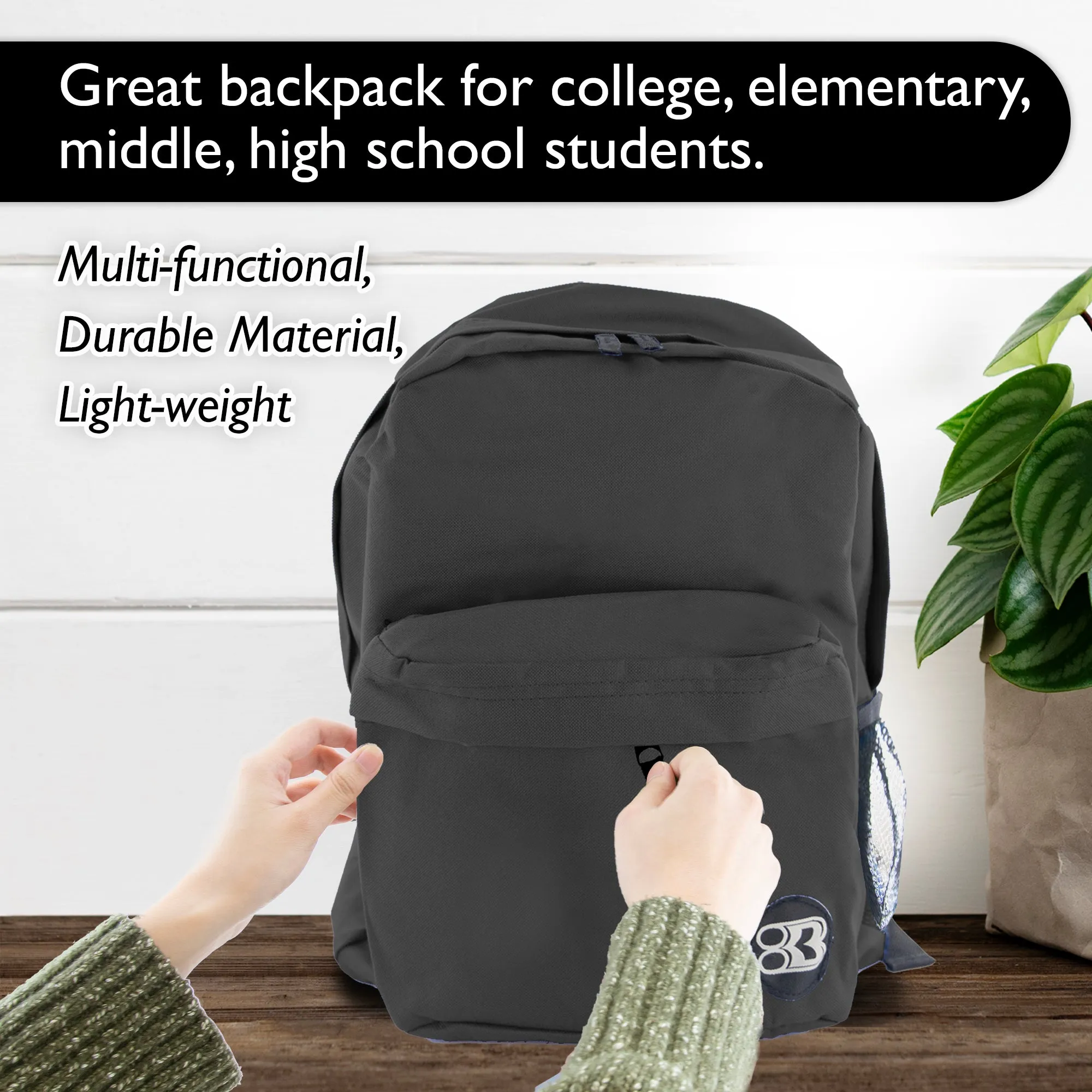 Classic 17" Black Backpack