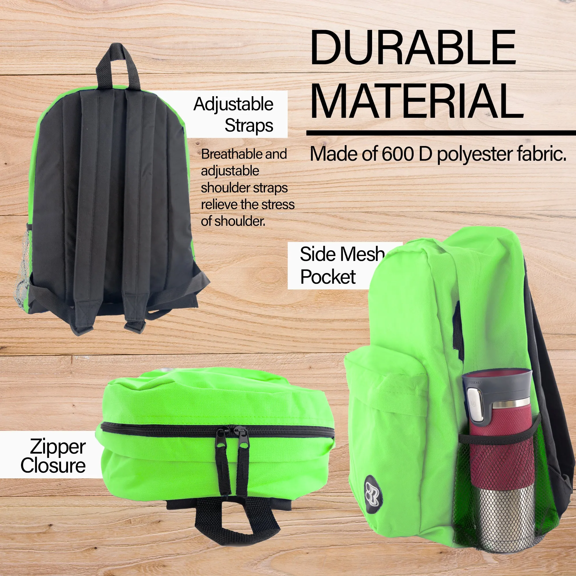 Classic 17" Lime Green Backpack