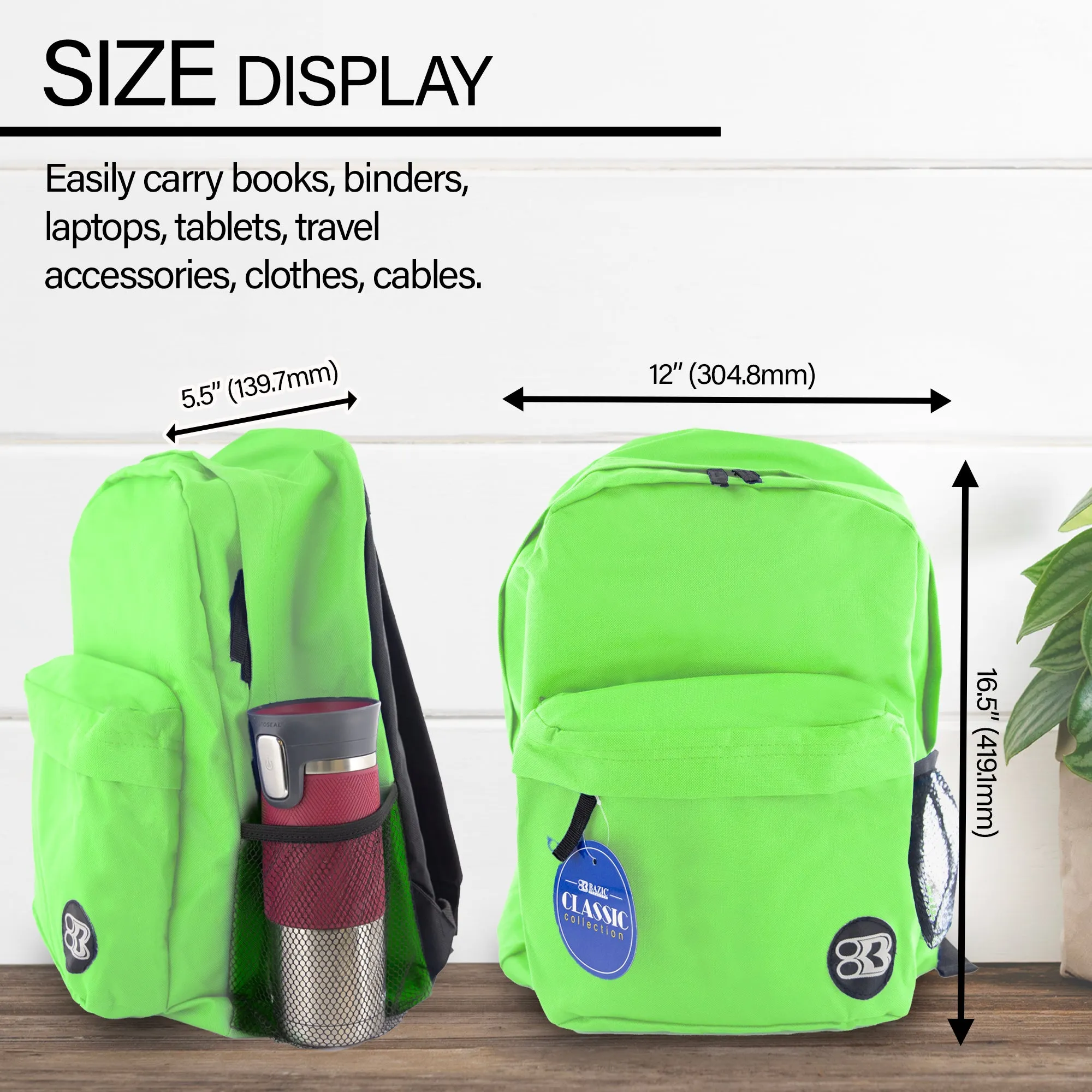 Classic 17" Lime Green Backpack