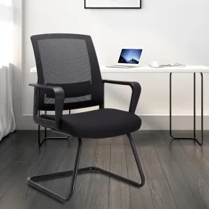 CLATINA Office Guest Chairs for Conference Room with Mid Back Mesh Space Air Grid Series and Lumbar Support Reception Black