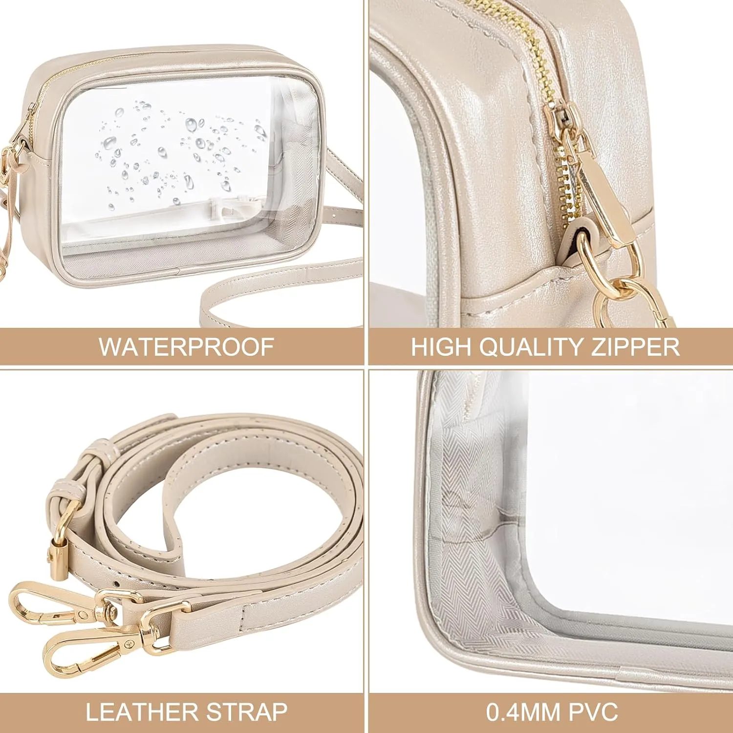 Clear Bag Stadium Approved 12x12x6, Purse for Women Crossbody Bag for Stadium Concert Sport Festival