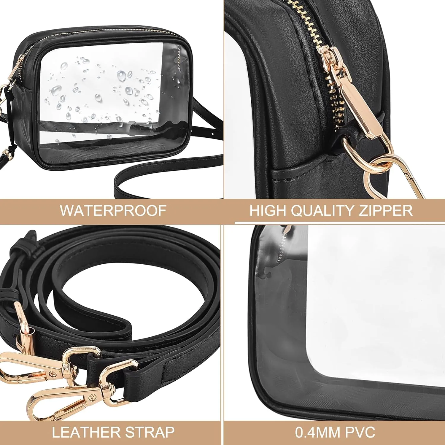 Clear Bag Stadium Approved 12x12x6, Purse for Women Crossbody Bag for Stadium Concert Sport Festival