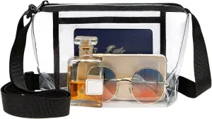 Clear Purse with Inner Pocket and Adjustable Strap for Stadiums, Concerts and Sports Events