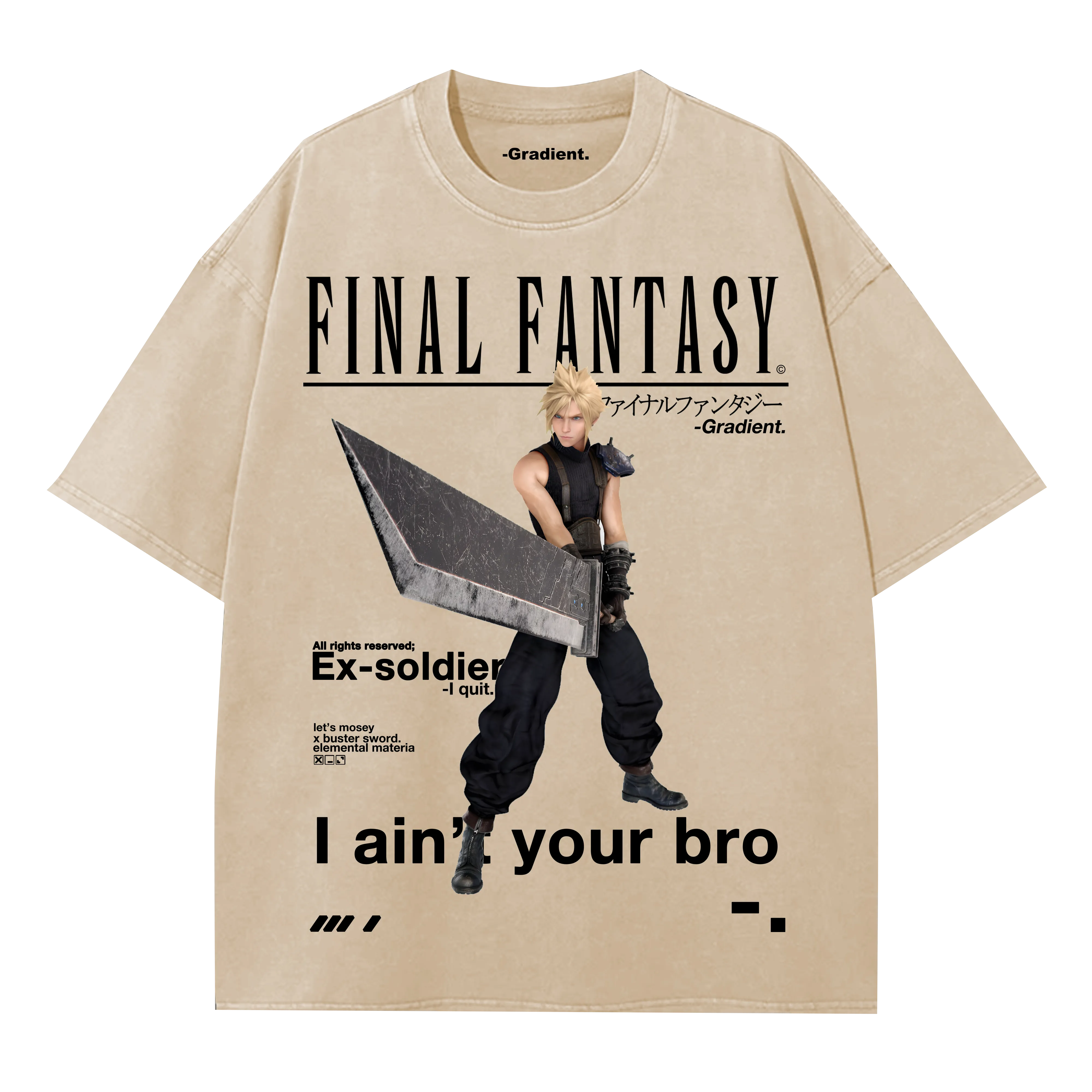 Cloud Strive "Final Fantasy VII" -  Oversized T-Shirt