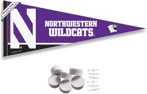 College Flags & Banners Co. Northwestern Wildcats Pennant Flag and Wall Tack Mount Pads