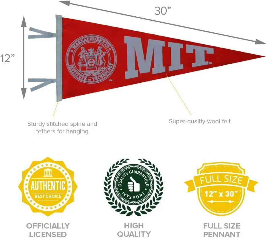 College Pennants, Full-Size, 12" x 30" Banner