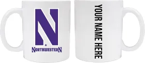 Collegiate Custom Personalized Northwestern University Wildcats 8 oz Ceramic Mug with Your Name on Back (White) Officially Licensed Collegiate Product
