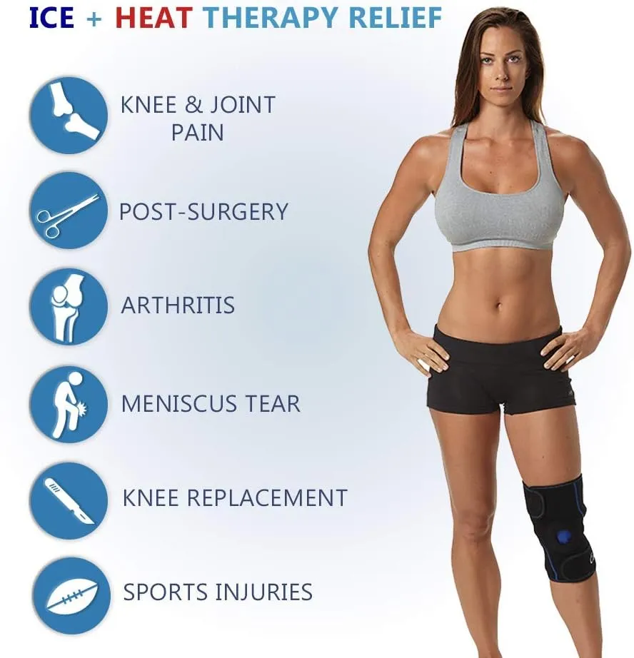 ComfiLife Knee Ice Pack with Wrap – Knee Brace – Reusable Hot & Cold Therapy Gel Pack – Adjustable Compression Support for Injuries, Knee Pain, Knee Surgery, Arthritis, Meniscus and More