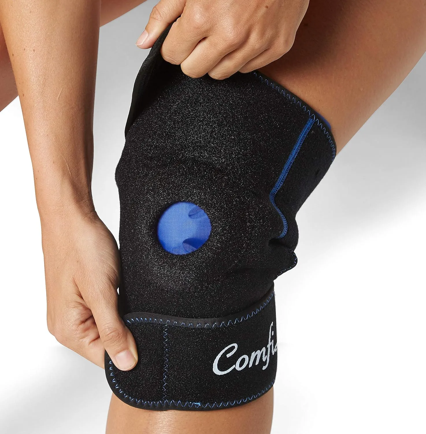 ComfiLife Knee Ice Pack with Wrap – Knee Brace – Reusable Hot & Cold Therapy Gel Pack – Adjustable Compression Support for Injuries, Knee Pain, Knee Surgery, Arthritis, Meniscus and More