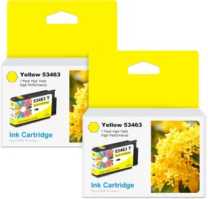 Compatible LX1000 LX2000 Ink Cartridge Replacement for Primera 53463 Yellow Ink Used with Primera LX1000 LX2000 Color Label Printers (2 Pack)