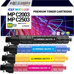 Compatible Toner Cartridge Replacement for Ricoh MP C2503 MP C2504 MP C2003 MP C2004 Printer (BK/C/M/Y, 4-Pack)