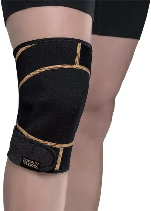 Copper Fit unisex adult Rapid Relief Knee Wrap with Hold/Cold Therapy Abdominal Support, Black, Adjustable
