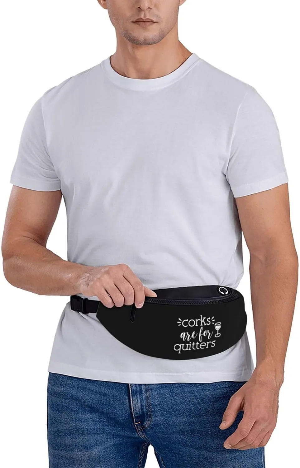 Corks Are For Quitters Unisex Adjustable Waist Bag Outdoor Sports Running Waist Bag Business Travel Phone Bag