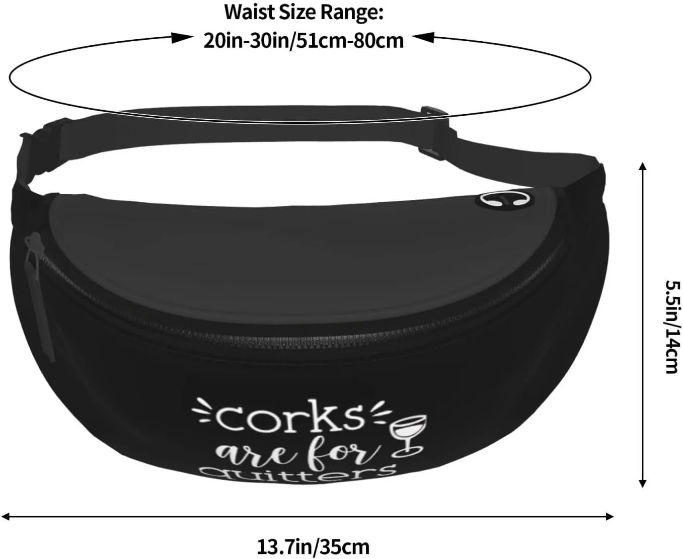 Corks Are For Quitters Unisex Adjustable Waist Bag Outdoor Sports Running Waist Bag Business Travel Phone Bag
