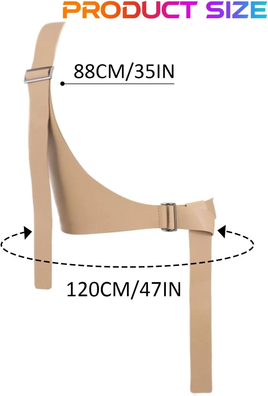 COSYDAYS Plus Size Harness Belts Black Leather Waist Harness Fashion for Woman