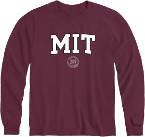 Cotton Long Sleeve T-Shirt with Crest Logo School Color, Unisex