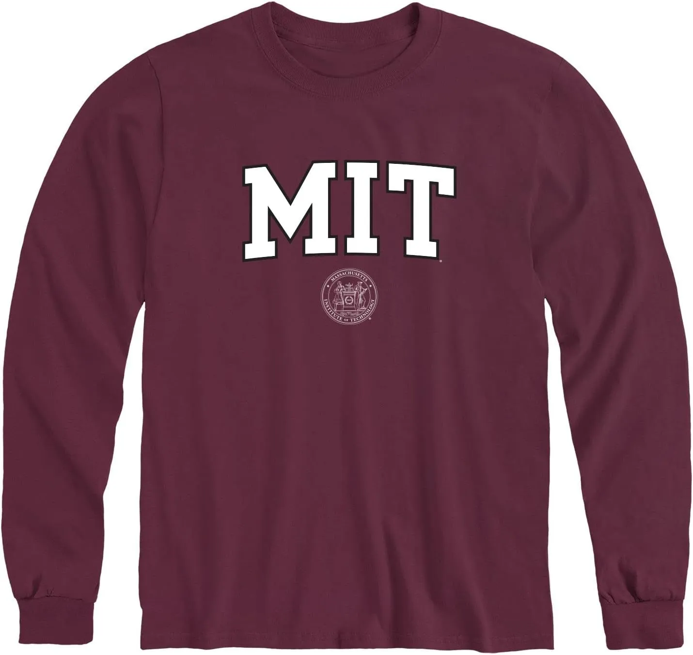 Cotton Long Sleeve T-Shirt with Crest Logo School Color, Unisex