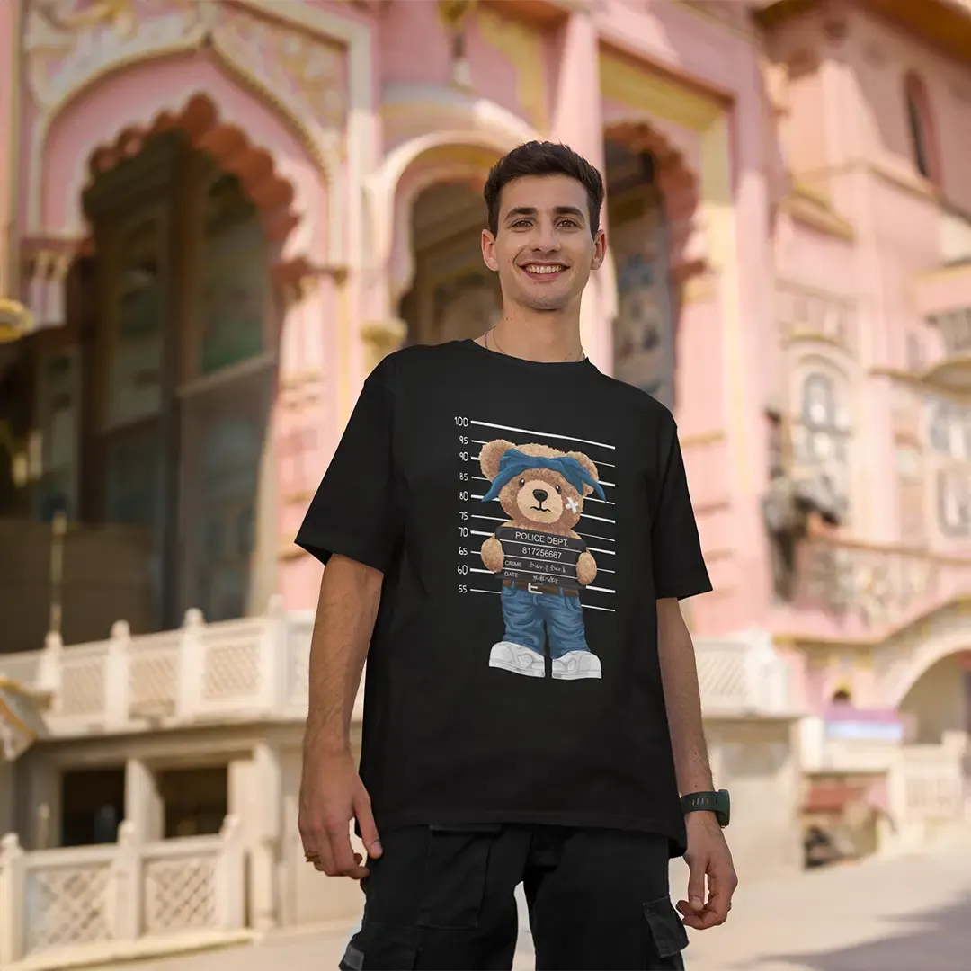 Criminal Teddy Black Oversized T-shirt