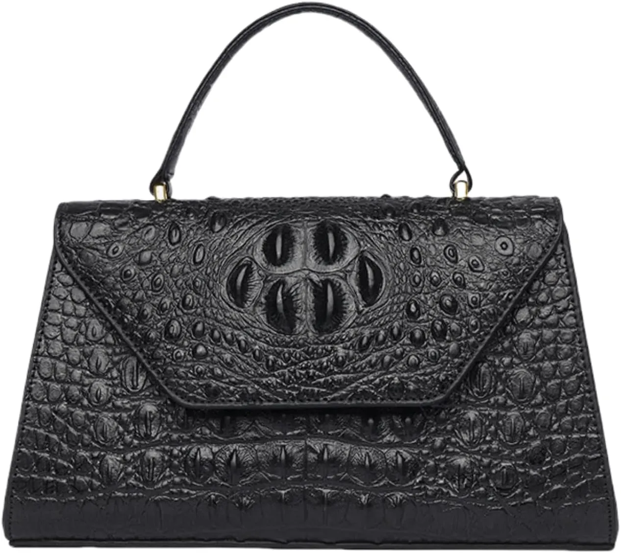 Crocodile Crossbody Bags for Women, Sling Shoulder Handbag First Layer of Cowhide Clutch Bag Soft Top Handle Leather Purse