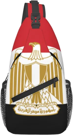 Cross Chest Bag Diagonally Sling Backpack Crossbody Shoulder Bag Egyptian flag Branches Sling Bag Travel Hiking Daypack