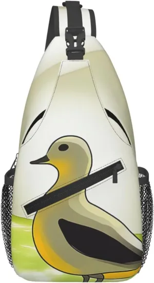 Cross Chest Bag Diagonally Sling Backpack Crossbody Shoulder Bag Illustration of ducks Branches Sling Bag Travel Hiking Daypack