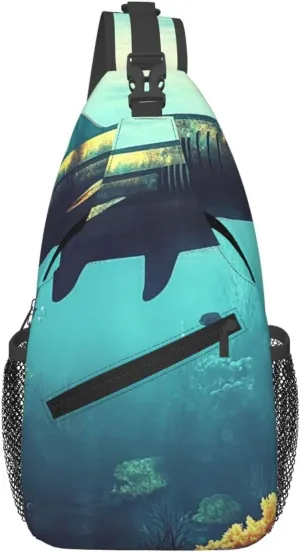 Cross Chest Bag Diagonally Sling Backpack Crossbody Shoulder Bag underwater environment Branches Sling Bag Travel Hiking Daypack