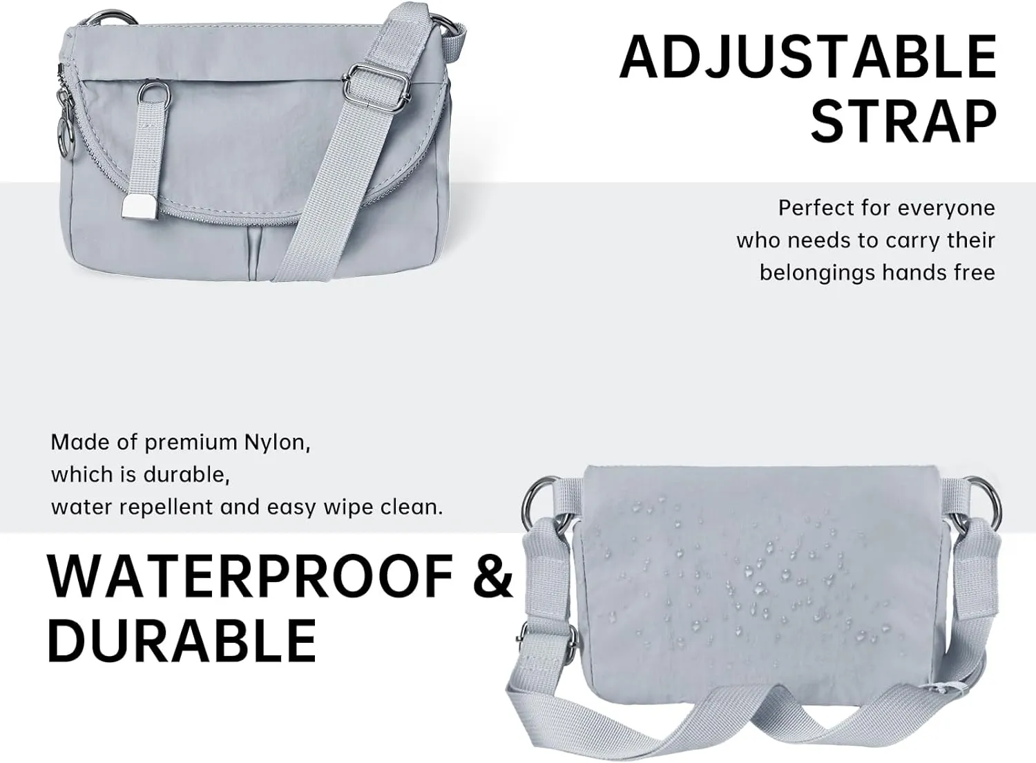 Crossbody Bag for Women, All Night Festival Bag Adjustable Strap Purse Nylon Handbags for Travel Work Casual Outdoor