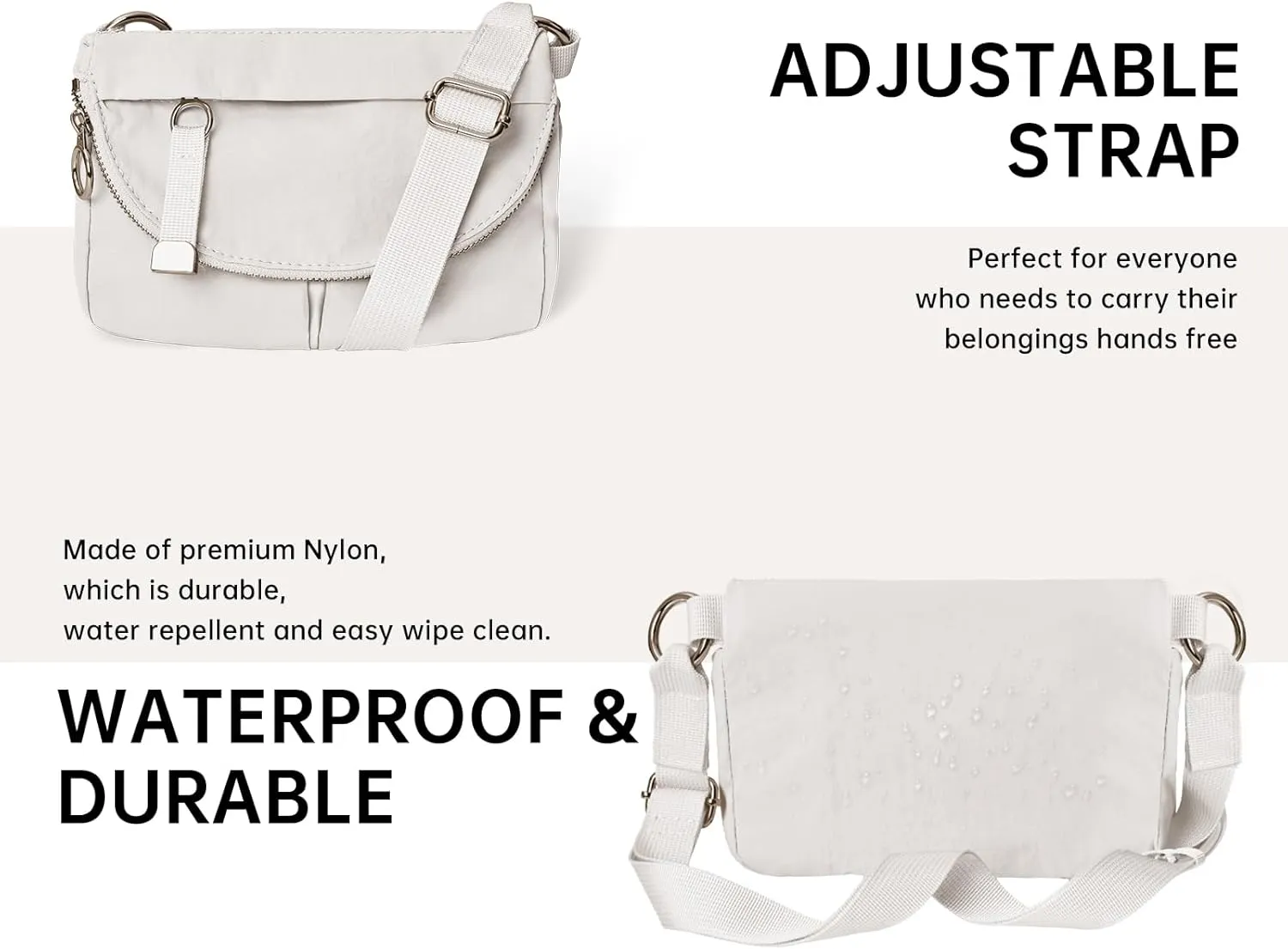Crossbody Bag for Women, All Night Festival Bag Adjustable Strap Purse Nylon Handbags for Travel Work Casual Outdoor