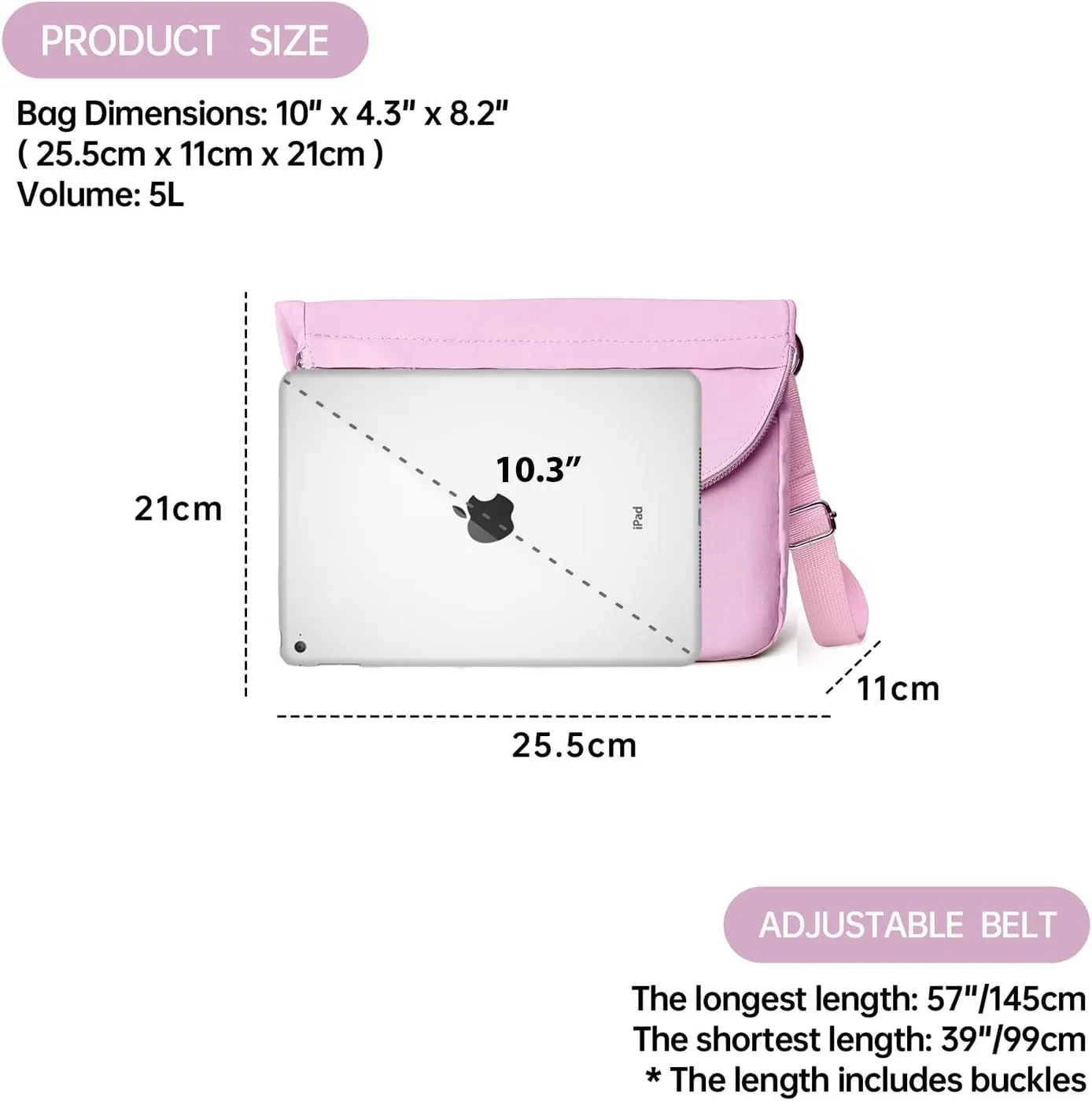 Crossbody Bag for Women, All Night Festival Bag Adjustable Strap Purse Nylon Handbags for Travel Work Casual Outdoor