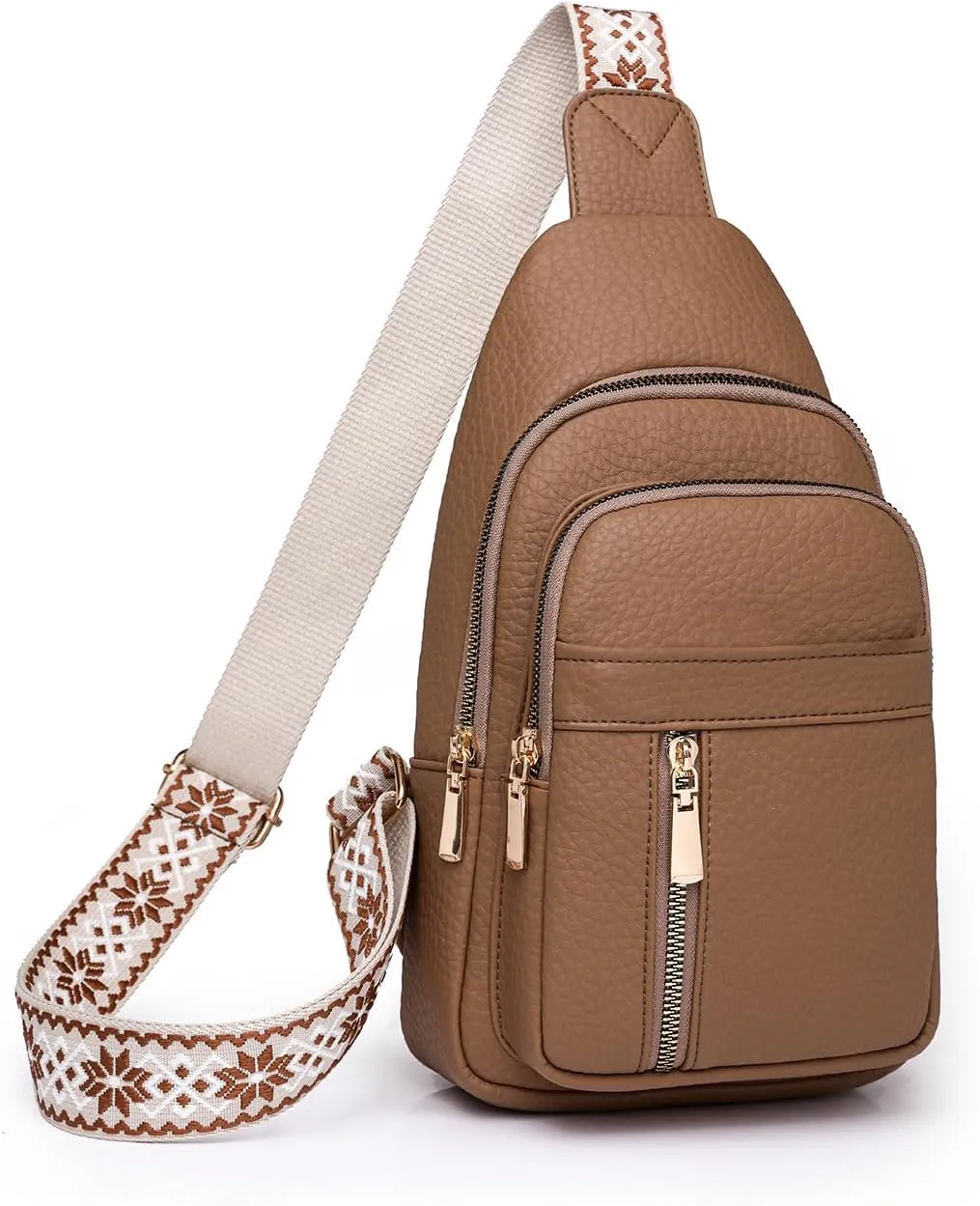 Crossbody Bags for Women, Leather Sling Bag for Women Fanny Pack Chest Bag Strap, Waist Packs Bag for Travel