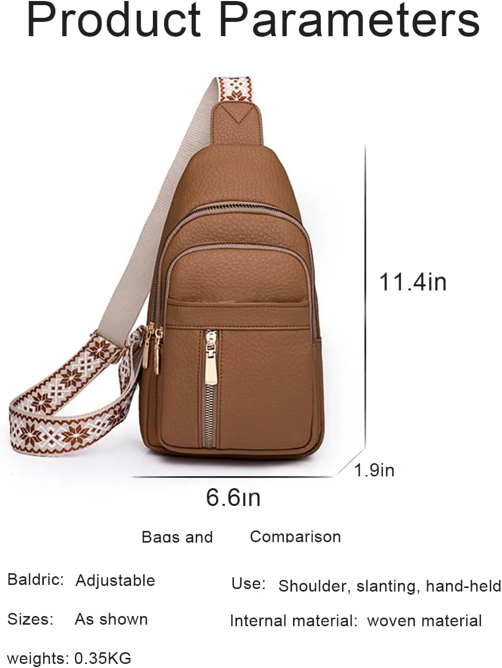 Crossbody Bags for Women, Leather Sling Bag for Women Fanny Pack Chest Bag Strap, Waist Packs Bag for Travel